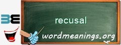 WordMeaning blackboard for recusal